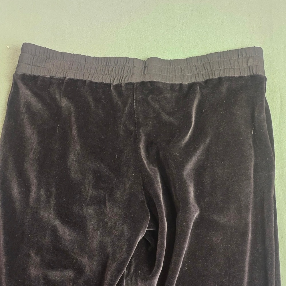 Escada Sport Emera‎ Black Velvet Wide Leg Lounge Pants Modal Cotton Size M - Picture 12 of 13